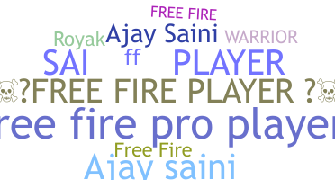 الاسم المستعار - Freefireplayer