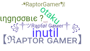 الاسم المستعار - Raptorgamer