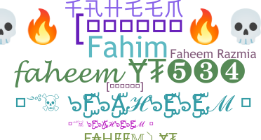 الاسم المستعار - Faheem